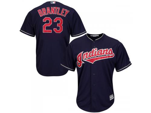 Michael Brantley Cleveland Indians Majestic Youth Official 2015 Cool Base Player Jersey - Navy Blue