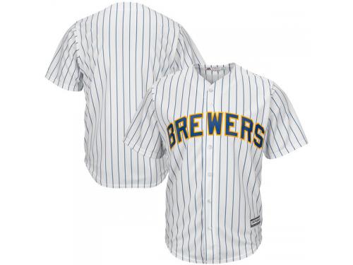 Milwaukee Brewers Majestic Big & Tall Replica Jersey C White