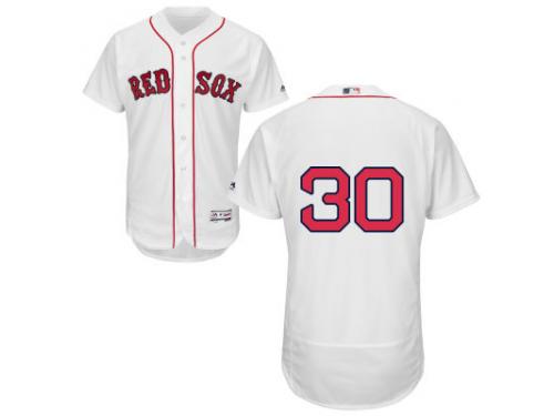 MLB Boston Red Sox #30 Chris Young Men White Authentic Flexbase Collection Jersey