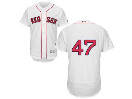 MLB Boston Red Sox #47 Travis Shaw Men White Authentic Flexbase Collection Jersey