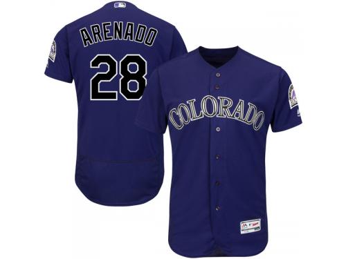 Nolan Arenado Colorado Rockies Majestic Flexbase Authentic Collection Player Jersey - Purple