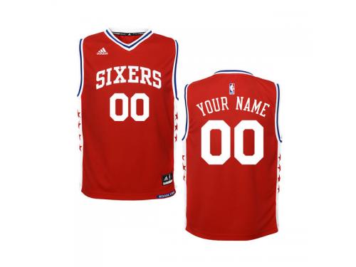 Philadelphia 76ers adidas Youth 2015 Custom Replica Alternate Jersey - Red