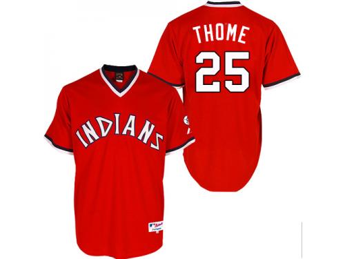 Red Jim Thome Men #25 Majestic MLB Cleveland Indians 1978 Turn Back The Clock Jersey