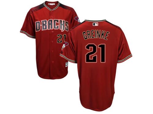 Red Zack Greinke Authentic Player  Men #21 Majestic MLB Arizona Diamondbacks 2016 New Cool Base Jersey