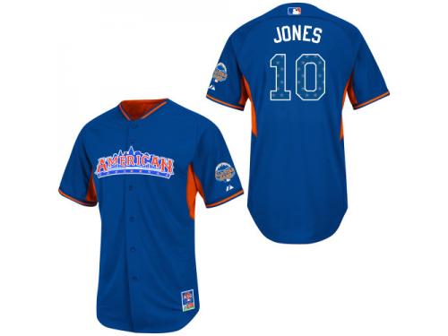 Royal Blue Adam Jones Men #10 Majestic MLB Baltimore Orioles American League 2013 All-Star BP Jersey