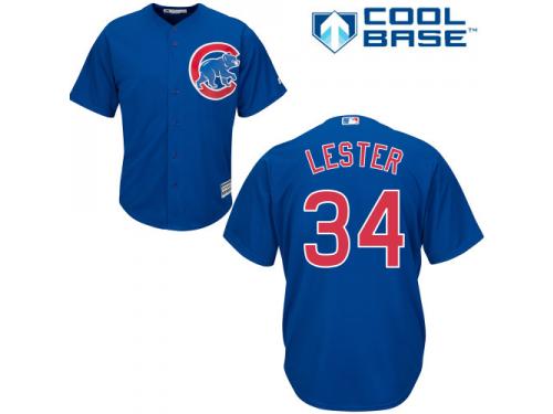 Royal Blue Jon Lester Women #34 Majestic MLB Chicago Cubs Cool Base Alternate Jersey