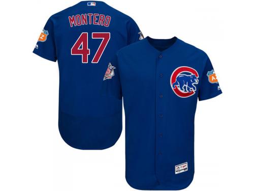 Royal Blue Miguel Montero Men #47 Majestic MLB Chicago Cubs Flexbase Collection Jersey