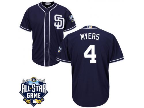 San Diego Padres Wil Myers #4 Majestic Navy 2016 All-Star Patch Authentic Cool Base Jersey