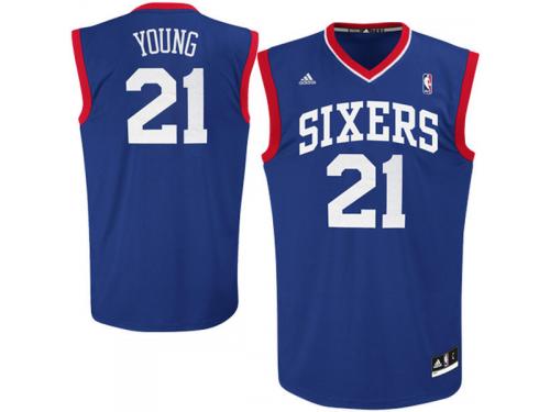 Thaddeus Young Philadelphia 76ers adidas Replica Alternate Jersey - Royal Blue