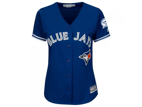 Toronto Blue Jays Majestic Women's Cool Base 40th Anniversary Patch Jersey - Royal