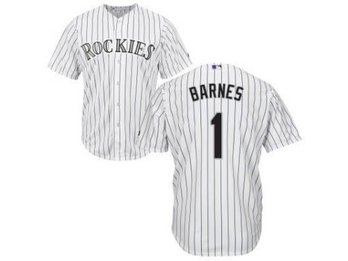 White Brandon Barnes Men #1 Majestic MLB Colorado Rockies 2016 New Cool Base Jersey