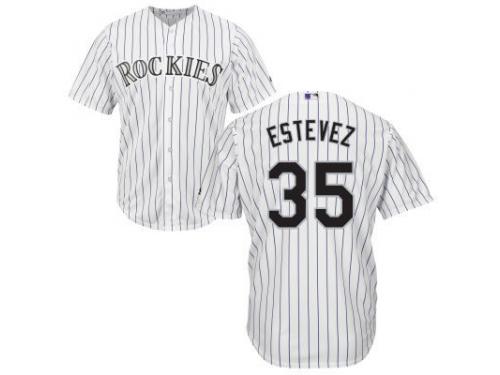 White Carlos Estevez Men #35 Majestic MLB Colorado Rockies 2016 New Cool Base Jersey