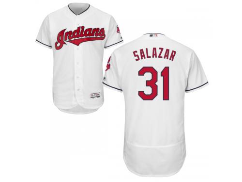 White Danny Salazar Men #31 Majestic MLB Cleveland Indians Flexbase Collection Jersey