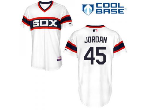 White Michael Jordan Men #45 Majestic MLB Chicago White Sox Cool Base Alternate Jersey