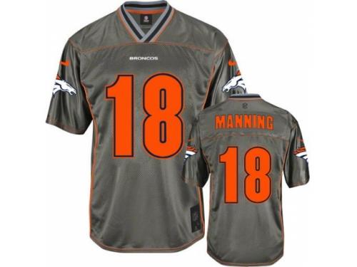 Youth Nike Denver Broncos #18 Peyton Manning Grey Vapor NFL Jersey