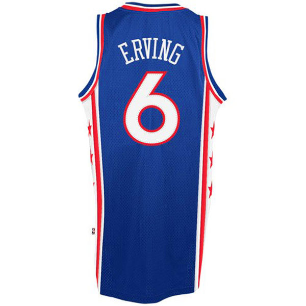 adidas Julius Erving Philadelphia 76ers Youth Hardwood Classics Retired Player Swingman Throwback Jersey - Royal Blue