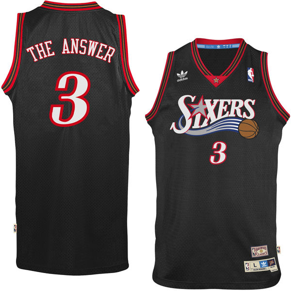 Allen Iverson Philadelphia 76ers adidas Nickname Soul Swingman Jersey C Black