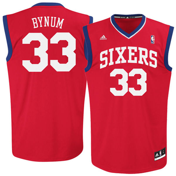 Andrew Bynum Philadelphia 76ers adidas Replica Road Jersey - Red