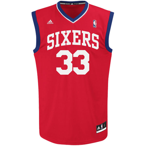 Andrew Bynum Philadelphia 76ers adidas Replica Road Jersey - Red