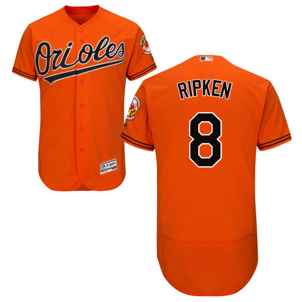 Baltimore Orioles #8 Cal Ripken Orange Flexbase Authentic Collection Stitched Baseball Jersey