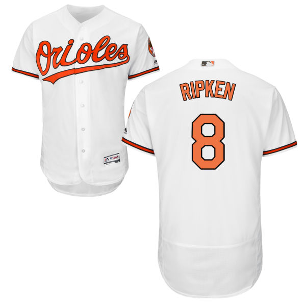 Baltimore Orioles #8 Cal Ripken White Flexbase Authentic Collection Stitched Baseball Jersey