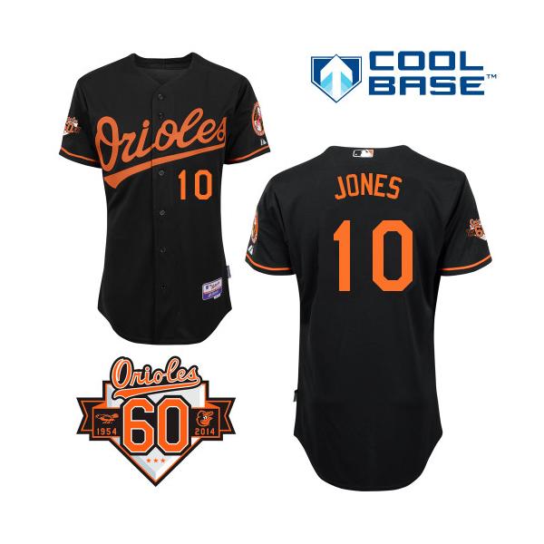 Black Adam Jones Men #10 Majestic MLB Baltimore Orioles Cool Base Alternate Jersey