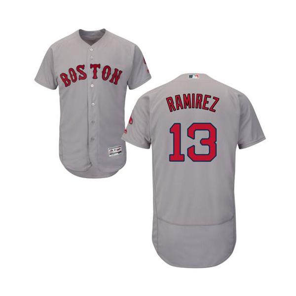 Boston Red Sox #13 Hanley Ramirez Grey Flexbase Authentic Collection Stitched Baseball Jersey