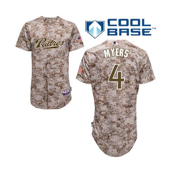 Camo Wil Myers Men #4 Majestic MLB San Diego Padres Cool Base Alternate Jersey