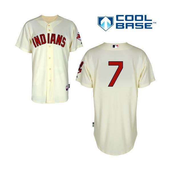 Cream Kenny Lofton Men #7 Majestic MLB Cleveland Indians Cool Base Alternate Jersey