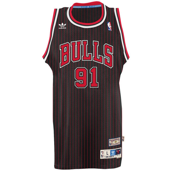 Dennis Rodman Chicago Bulls adidas Hardwood Classics Swingman Jersey C Black