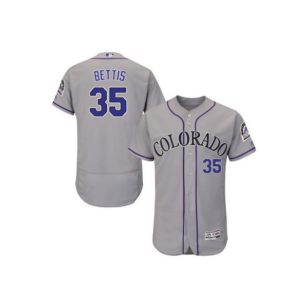 Gray Chad Bettis Men #35 Majestic MLB Colorado Rockies Flexbase Collection Jersey