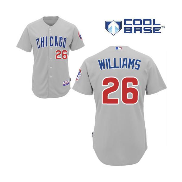 Grey Billy Williams Men #26 Majestic MLB Chicago Cubs Cool Base Road Jersey