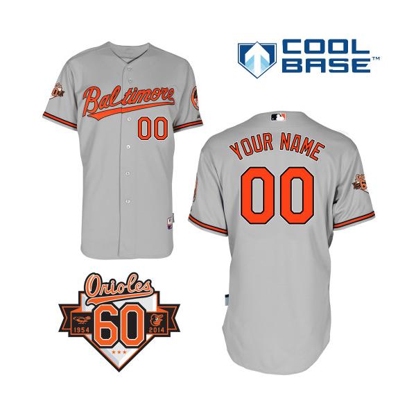 Grey Customized Women Majestic MLB Baltimore Orioles Cool Base Road Jersey