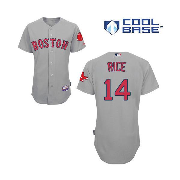 Grey Jim Rice Men #14 Majestic MLB Boston Red Sox Cool Base Road Jersey