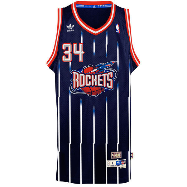 Hakeem Olajuwon Houston Rockets adidas Hardwood Classics Swingman Jersey C Navy Blue