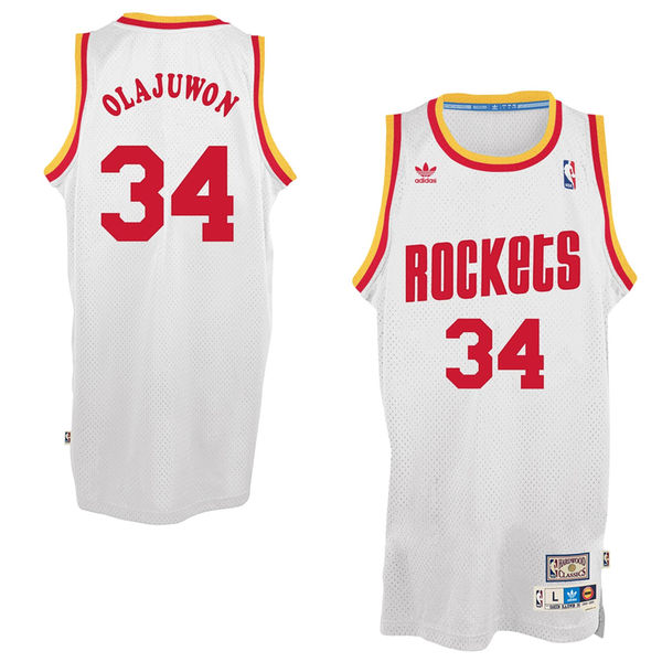 Hakeem Olajuwon Houston Rockets adidas Hardwood Classics Swingman Jersey C White