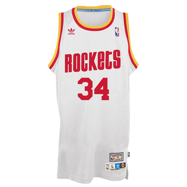 Hakeem Olajuwon Houston Rockets adidas Hardwood Classics Swingman Jersey C White