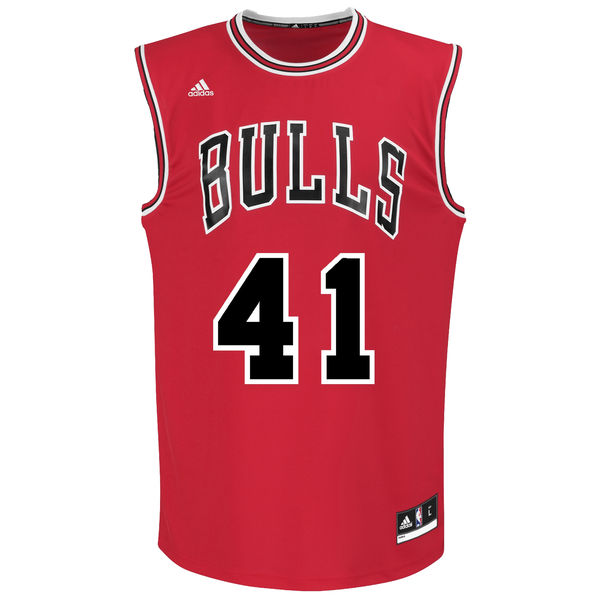 Men Chicago Bulls Cameron Bairstow adidas Red Replica Road Jersey