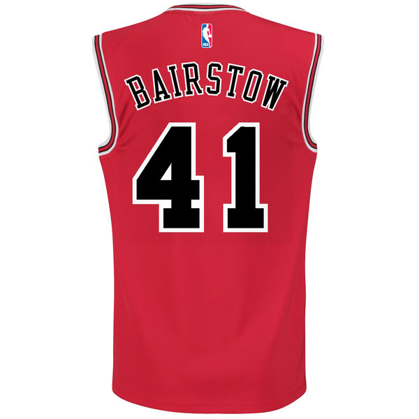 Men Chicago Bulls Cameron Bairstow adidas Red Replica Road Jersey