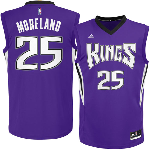 Men Sacramento Kings Eric Moreland adidas Purple Replica Road Jersey