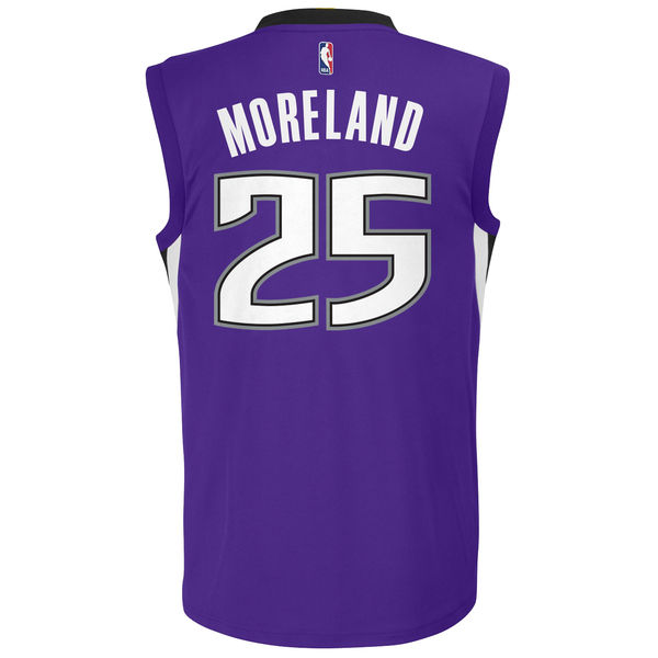 Men Sacramento Kings Eric Moreland adidas Purple Replica Road Jersey