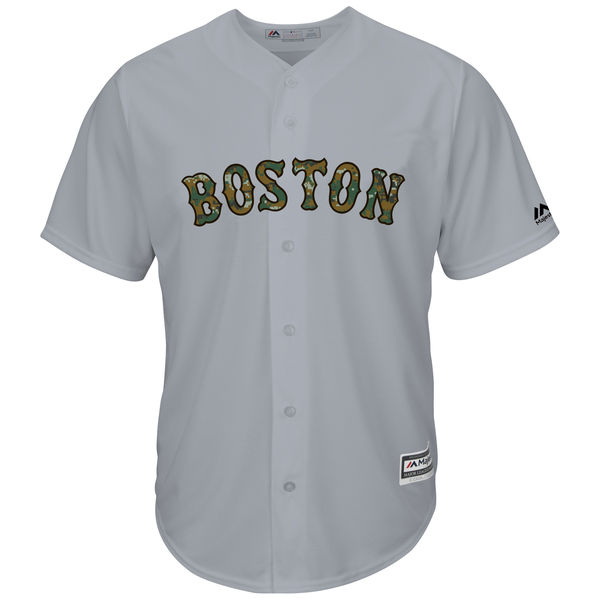 Men's Boston Red Sox Majestic Gray 2016 Fashion Memorial Day Cool Base Jersey