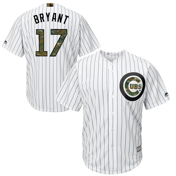 Men's Chicago Cubs Kris Bryant Majestic White 2016 Fashion Memorial Day Cool Base Jersey