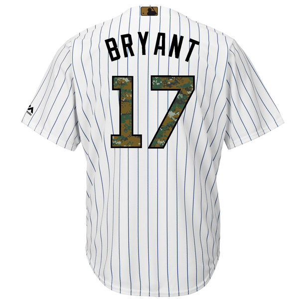 Men's Chicago Cubs Kris Bryant Majestic White 2016 Fashion Memorial Day Cool Base Jersey