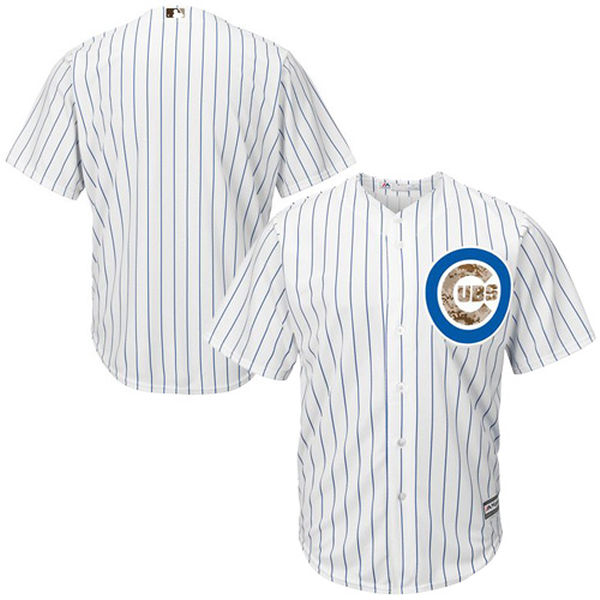 Men's Chicago Cubs Majestic White-Camo Home Memorial Day Team Jersey