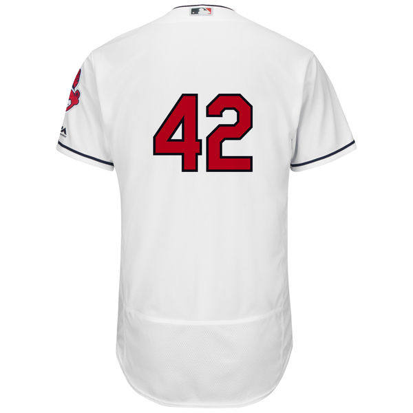 Men's Cleveland Indians Jackie Robinson Majestic White Authentic Collection Flexbase Jersey