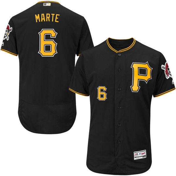 Men's Pittsburgh Pirates Starling Marte Majestic Black FlexBase Authentic Collection Player Jersey