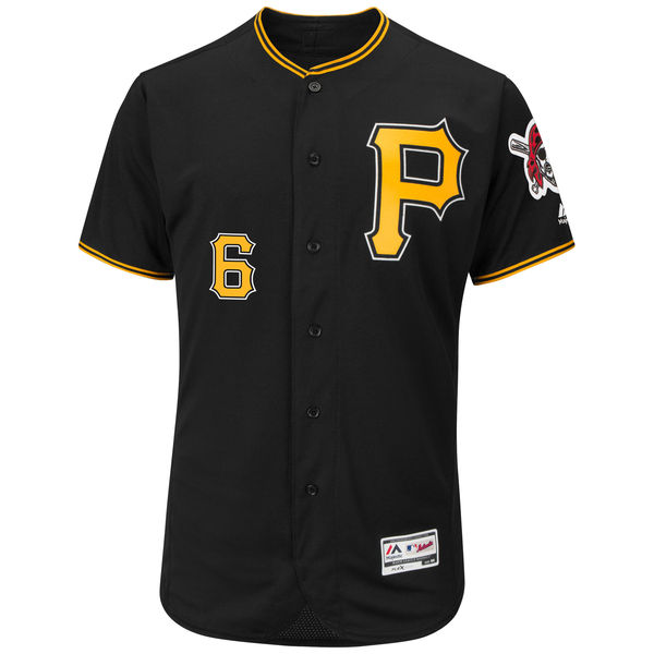 Men's Pittsburgh Pirates Starling Marte Majestic Black FlexBase Authentic Collection Player Jersey