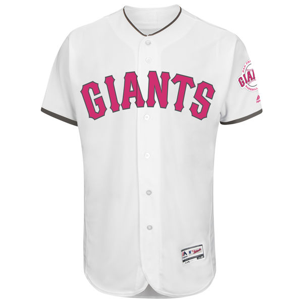 Men's San Francisco Giants Buster Posey Majestic White Home 2016 Mother's Day FlexBase Jersey