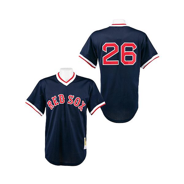 Navy Blue 1991 Throwback Wade Boggs Men #26 Mitchell And Ness MLB Boston Red Sox Jersey